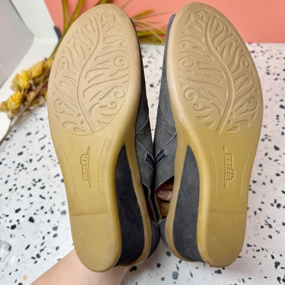 Earth Origins Cosmos Gray Suede Women’s Wedge Double Zip Peep Toe Booties Sz 12 - Picture 11 of 13